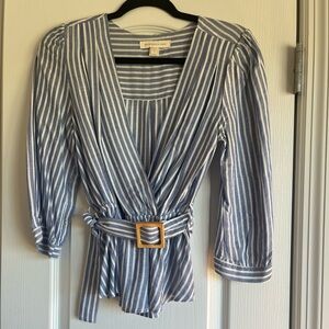 Classic faux wrap top.